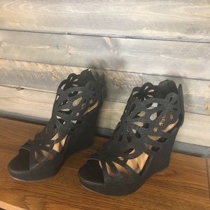 Black platform heels